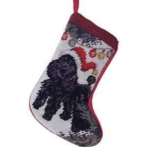  Small Black Poodle Needlepoint Christmas Stocking