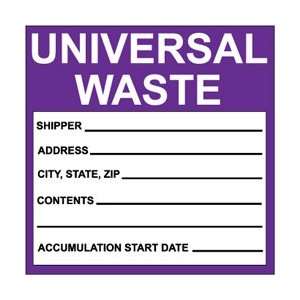 HW30AL  Labels, Hazardous Materials Shipping, Universal Waste, 6 X 6 