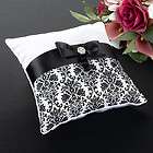 black and white ring bearer pillows  