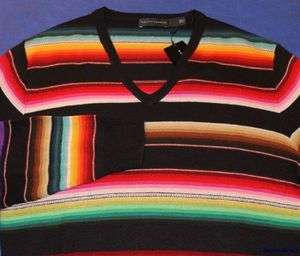 NWT $795 Ralph Lauren Black Label Serape Stripe Sweater XXL  