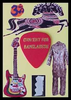 Beatles George Harrison Owned India Clothing Display + Guitar Pick 