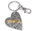 Live Laugh Love Heart Keyring Keychain   Gold Plated Greyhound or 