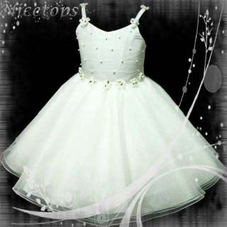 W875 04NOV White Christmas Gorgeous Party Flower Girls Dress SIZE 2 3 