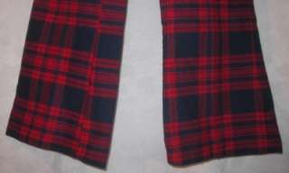 vtg 80s punk rock girl red and blue plaid pants size S  