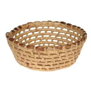 Water Hyacinth and Varnish Basket Round   Wide Weave Weed Wacker 