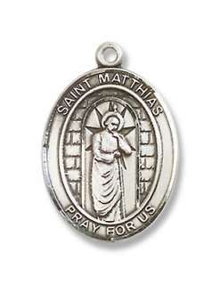 Sterling Silver St. Matthias the Apostle Medal Protecto  