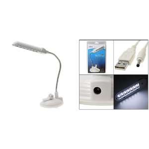   White LED USB Flexible Suction Cup Notebook Desk Lamp