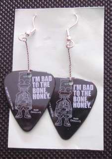   Pick earrings featuring Bart Simpson   Im Bad to the Bone Honey