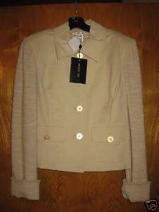 895 NWT St. John Khaki Dress Blazer Jacket Coat M  