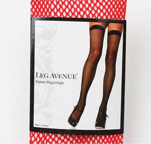 Leg Avenue Nylon fishnet thigh highs Stockings Red 9011  