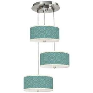  Blue Calliope Linen 3 in 1 Drum Shade Giclee Pendant