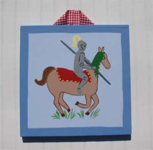 Kids Medieval Knights Art made w/Pottery Barn Fabric  