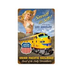  Union Pacific Railroad American Train Pinup Vintage Metal 