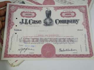 1969 Vintage J.I.Case Tractor Racine WI Stock Certificate Set Farm 