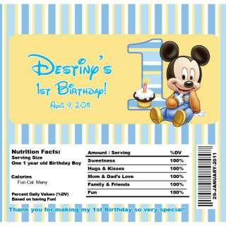 Set of 10 Baby Mickey Mouse Personalized Invitations  