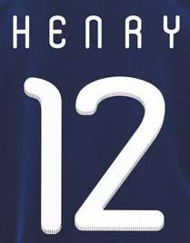 HENRY #12 FRA Iron on Jersey Transfer Letter & Number  