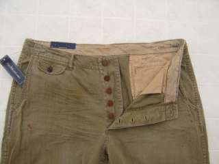 Vintage Polo Ralph Lauren Rugby Mens Pants 38/30 Rugged Olive Green 