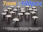 7mm Silver Metal Domes Studs Leathercraft DIY Goth Punk Spikes Spots 