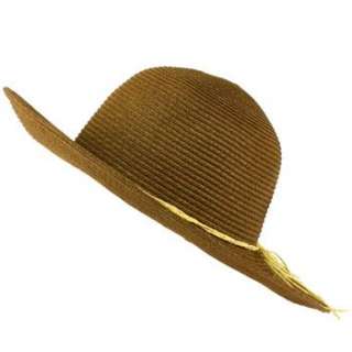 UPF 50 Sun Beach Hat Floppy Ribbon Med Brim Brown Large  