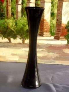  Alicja Polish Hand Made Mouth Blown Tall Black Onyx Vase 