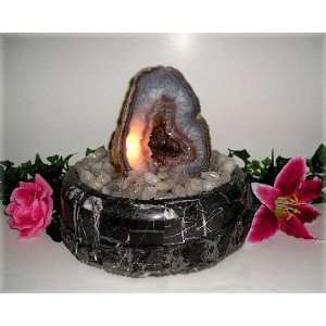 Agate Geode Desk Tabletop Water Fountain 