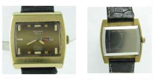   Mint 14k Gold Swiss Delvina 17 Jewel Auto Day Date Watch 1971  