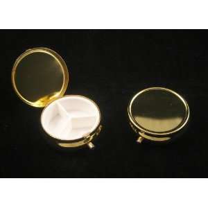  Blank Pill Container Circle Gold Case Pack 48 Beauty