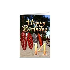 14th birthday Surfing Boards Beach sand surf boarding palm trees surf 