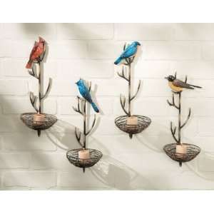   of 16 Bird & Nest Wall Mounted Votive Candle Holders
