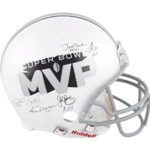 Super Bowl MVP Autographed Helmet  Details 6 Signatures  