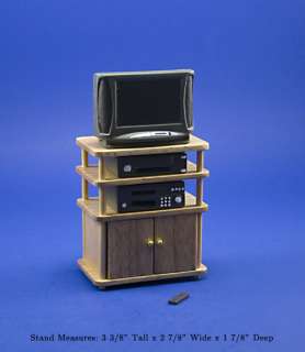Dollhouse Miniature Modern Filled TV Stand #WCBS25  