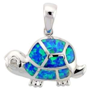   Pendant, Inlaid with Lab Opal & CZ stones, 1 (25 mm) wide Jewelry