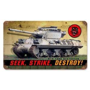 Seek Strike Destroy Allied Military Vintage Metal Sign   Garage Art 
