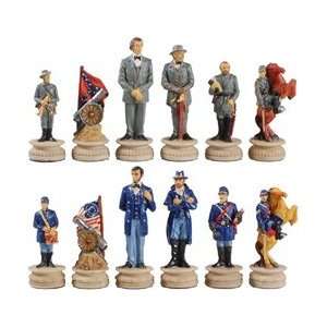  Civil War Chess Set   Pieces   King 3.25 inches tall 