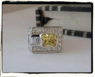   Deco Lk Canary Yellow Absolute Sterling Silver 925 Ring 5 NEW  