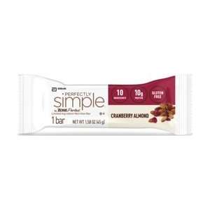 Zone Perfect Nutrition Bar Perfectly Simple Cranberry Almond Dairy 