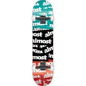 Almost Plastered Complete Skateboard   8.0 Teal/Black/Red w/Mini Logos 
