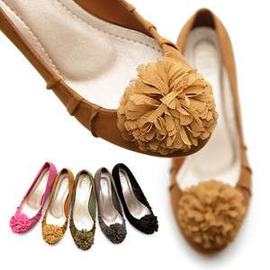   Womens Shoes Ballet Low Heels Flats Loafers Cute Pluffy Accents  
