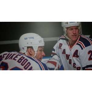 Brian Leetch and Jeff Beukeboom NY Rangers White Jerseys 71x38 Foam 