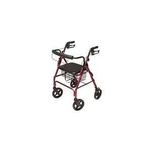  Walkabout Four Wheel Contour Deluxe Rollator   Burgundy 