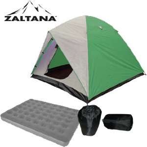  6PERSON TENT WITH AIR MATTRESS(QUEEN) AND 2PCS SLEEPING 