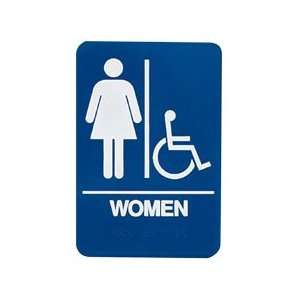  AVT83651   Sign, Women Handicapped Raised Message, 6x9, WE 