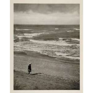  1930 Sea of Japan Niigata Japanese Man Photogravure 