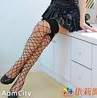 Admcity stretch big diamond net spandex fishnet thigh high stockings 