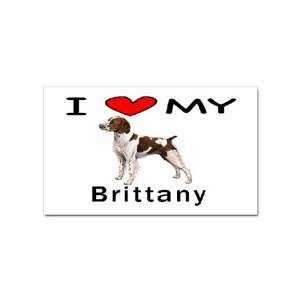  I Love My Brittany Rectangular Sticker 