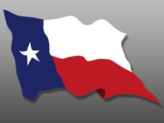 Waving Texas Flag Sticker  decal window bumper state tx  