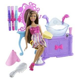 Barbie Hairtastic Color And Wash Salon African American Doll Playset 