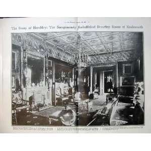   1908 Knebworth House Lyttons Gardens Drawing Room Bed