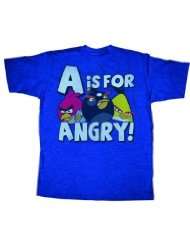 Angry Birds A For Anger Mens Blue T shirt