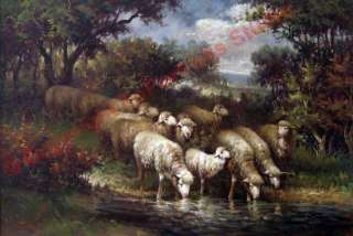 Title  Sheep Drinking Water   Original Art